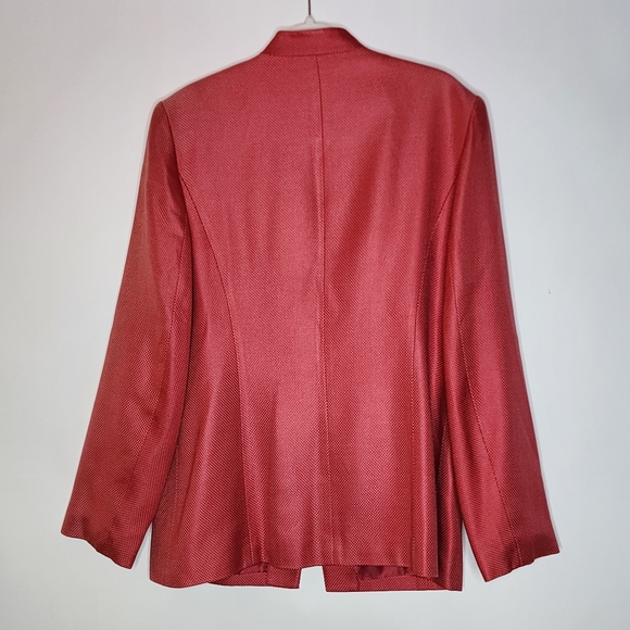Talbots Blazer Textured Silk Wool Salmon Size 10 - Picture 2 of 12